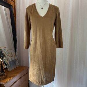 J. Jill Toffee Brown V-Neck Sweater Dress Size XS NWT